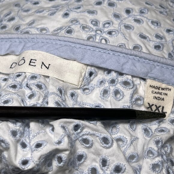 Doen Benoit Midi Length Dress, Light blue and white, size XXL - Picture 6 of 7